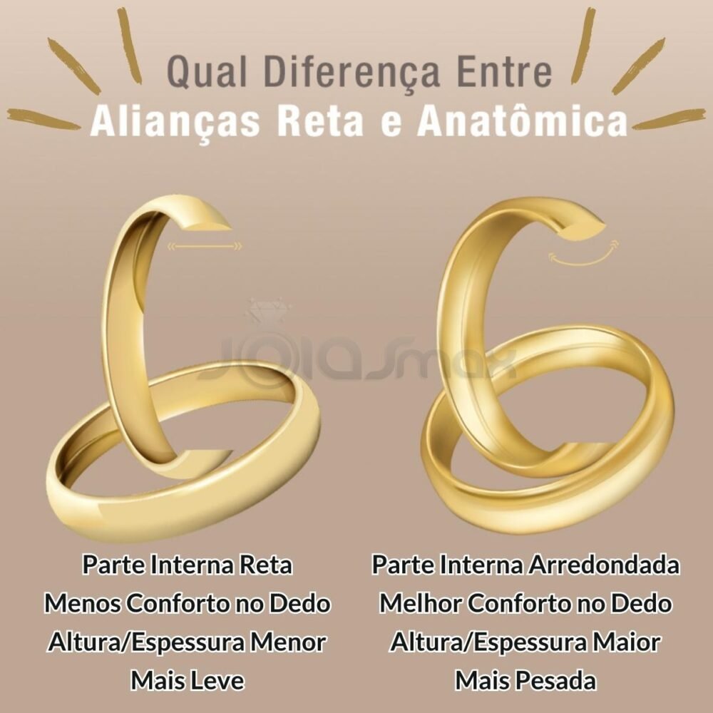 Aliança Casamento Blend Ouro 18k e Aço Inox Namoro Noivado Anatômica com Zircônia e Acabamento Polido 6306 - Image 2