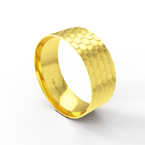 Aliança de Casamento parte Interna Anatômica Trabalho em Alto Relevo  Ouro Branco, Ouro Rose ou Amarelo 18k C625R