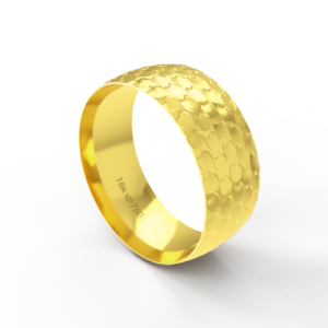 Aliança de Casamento parte Interna Anatômica com Trabalho em Alto Relevo Ouro Branco, Ouro Rose ou Amarelo 18k C640R
