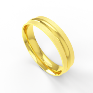 Aliança Casamento parte Interna Anatômica com Trabalho Fosqueado e Polido Ouro Branco, Ouro Rose ou Amarelo 18k C839R