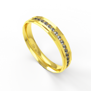 Aliança Casamento parte Interna Anatômica com Pedra  em Ouro Branco, Ouro Rose ou Amarelo 18k C779RZ