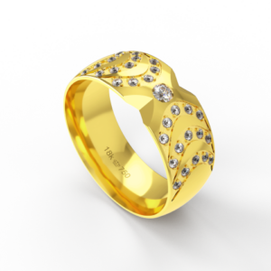 Aliança Casamento parte Interna Anatômica com Pedras Ouro Branco,  Ouro Rose ou Amarelo 18k C938RZ