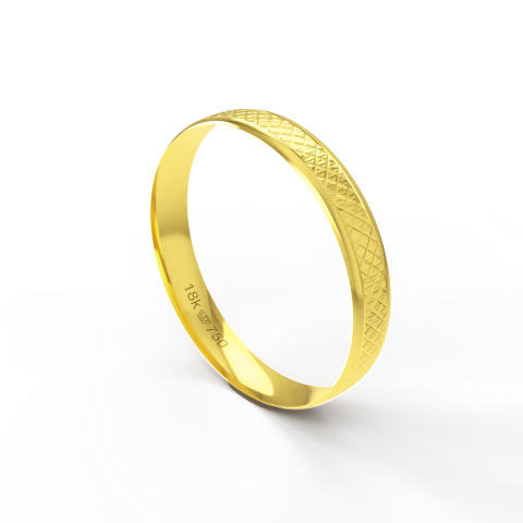 Aliança de Casamento Noivado parte Interna Anatômica Exterior Trabalhado Ouro Branco, Ouro Rose ou Amarelo 18k AT30R