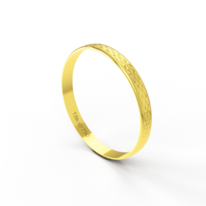 Aliança de Casamento Noivado parte Interna Reta Exterior Trabalhado Ouro Branco, Ouro Rose ou Amarelo 18k AT37