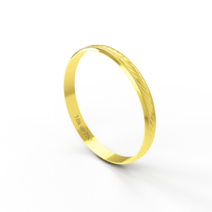Aliança de Casamento Noivado parte Interna Reta Exterior Trabalhado Ouro Branco, Ouro Rose ou Amarelo 18k AT38