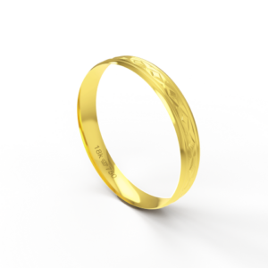 Aliança de Casamento Noivado parte Interna Anatômica Exterior Trabalhado Ouro Branco, Ouro Rose ou Amarelo 18k AT60R