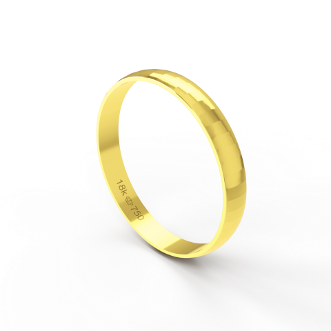Aliança de Casamento Noivado parte Interna Reta Exterior Trabalhado Ouro Branco, Ouro Rose ou Amarelo 18k AT79