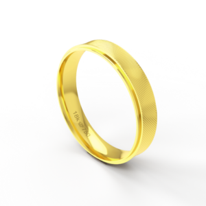 Aliança de Casamento Noivado parte Interna Anatômica Exterior Trabalhado  Ouro Branco, Ouro Rose ou Amarelo 18k AT80R