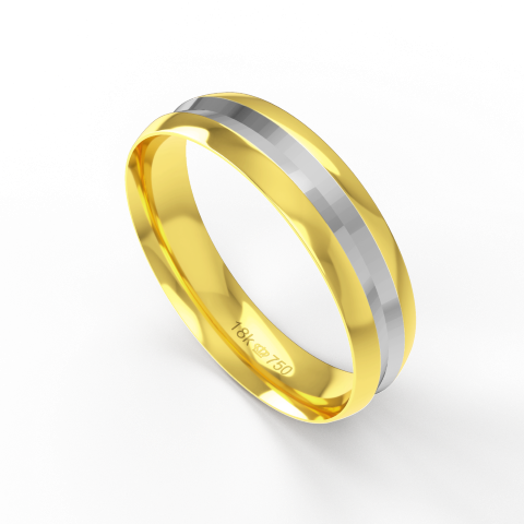 Aliança de Casamento Noivado Compromisso parte Interna Anatômica Ouro Branco, Ouro Rose ou Amarelo 18k AT88RR