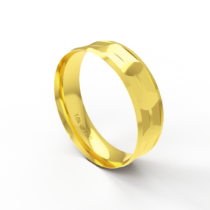 Aliança de Casamento Noivado parte Interna Anatômica Exterior Friso Trabalhado Ouro Branco, Ouro Rose ou Amarelo 18k AT1