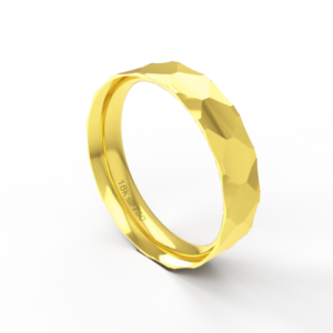 Aliança de Casamento Noivado parte Interna Anatômica Exterior Trabalhado em Alto Relevo Ouro Branco, Ouro Rose ou Amarel