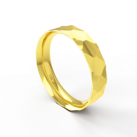 Aliança de Casamento Noivado parte Interna Anatômica Exterior Trabalhado em Alto Relevo Ouro Branco, Ouro Rose ou Amarel