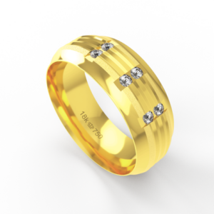 Aliança de Casamento Noivado Compromisso parte Interna Anatômica Exterior com Pedras Ouro Branco, Ouro Rose ou Amarelo 1