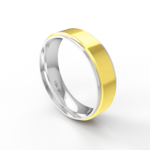 Aliança de Casamento 2 cores Noivado Compromisso parte Interna Anatômica Ouro Branco, Ouro Rose ou Amarelo 18k C817R