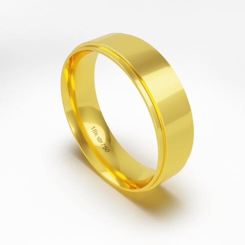 Aliança de Casamento Noivado Compromisso parte Interna Anatômica Ouro Branco, Ouro Rose ou Amarelo 18k C821R