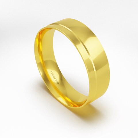Aliança de Casamento Noivado Compromisso parte Interna Anatômica Ouro Branco, Ouro Rose ou Amarelo 18k C822R