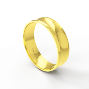 Aliança de Casamento Noivado parte Interna Anatômica Exterior Côncava Ouro Branco, Ouro Rose ou Amarelo 18k AT113R