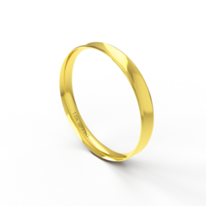 Aliança de Casamento Noivado parte Interna Anatômica Exterior Côncava Ouro Branco, Ouro Rose ou Amarelo 18k AT120R