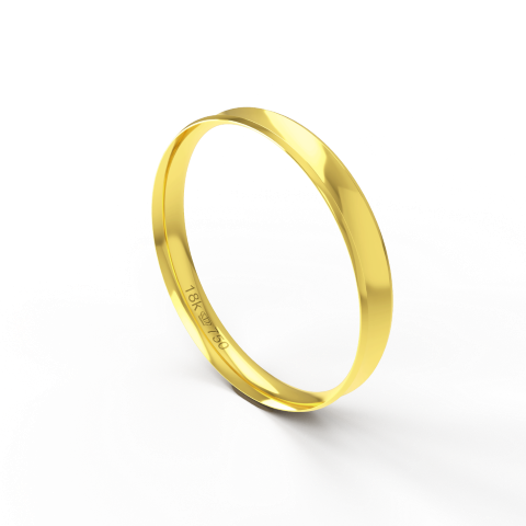 Aliança de Casamento Noivado parte Interna Anatômica Exterior Côncava Ouro Branco, Ouro Rose ou Amarelo 18k AT120R