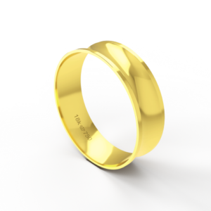 Aliança de Casamento Noivado parte Interna Anatômica Exterior Côncava Ouro Branco, Ouro Rose ou Amarelo 18k AT125R