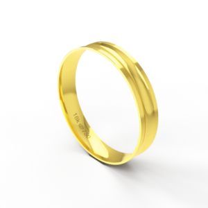 Aliança de Casamento Noivado parte Interna Anatômica Exterior Côncava Ouro Branco, Ouro Rose ou Amarelo 18k AT128R