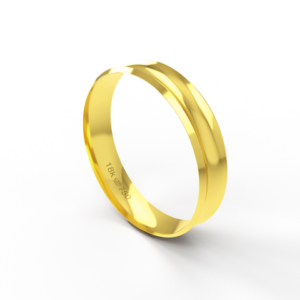 Aliança de Casamento Noivado parte Interna Anatômica Exterior Côncava Ouro Branco, Ouro Rose ou Amarelo 18k AT129R