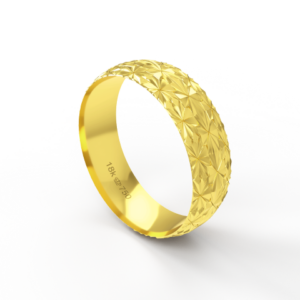 Aliança de Casamento Noivado parte Interna Anatômica Exterior Trabalhado em Alto Relevo Ouro Branco, Ouro Rose ou Amarel