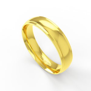 Aliança de Casamento Noivado parte Interna Anatômica Exterior Trabalhado Ouro Branco, Ouro Rose ou Amarelo 18k AT100RE