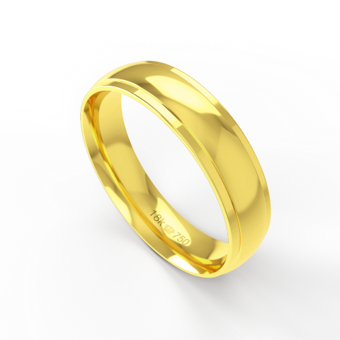 Aliança de Casamento Noivado parte Interna Anatômica Exterior Trabalhado Ouro Branco, Ouro Rose ou Amarelo 18k AT100RE