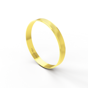 Aliança de Casamento Noivado parte Interna Reta Exterior Trabalhado Ouro Branco, Ouro Rose ou Amarelo 18k AT103