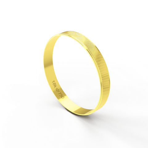 Aliança de Casamento Noivado parte Interna Reta Exterior Trabalhado Ouro Branco, Ouro Rose ou Amarelo 18k AT103