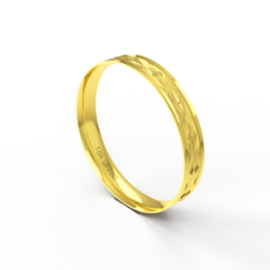Aliança de Casamento Noivado parte Interna Anatômica Exterior Trabalhado Ouro Branco, Ouro Rose ou Amarelo 18k AT105R
