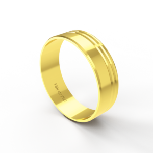Aliança de Casamento Noivado parte Interna Reta Exterior Trabalhado Ouro Branco, Ouro Rose ou Amarelo 18k AT106