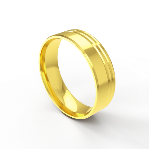 Aliança de Casamento Noivado parte Interna Anatômica Exterior Trabalhado Ouro Branco, Ouro Rose ou Amarelo 18k AT106R