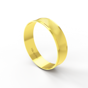 Aliança de Casamento Noivado parte Interna Reta Exterior Trabalhado Ouro Branco, Ouro Rose ou Amarelo 18k AT107E