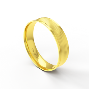 Aliança de Casamento Noivado parte Interna Anatômica Exterior Trabalhado Ouro Branco, Ouro Rose ou Amarelo 18k AT107R