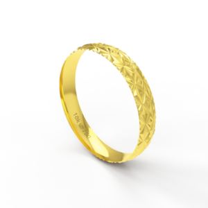 Aliança de Casamento Noivado parte Interna Anatômica Exterior Trabalhado em Alto Relevo Ouro Branco, Ouro Rose ou Amarel