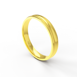 Aliança de Casamento Noivado parte Interna Anatômica Exterior Trabalhado  Ouro Branco, Ouro Rose ou Amarelo 18k AT111R