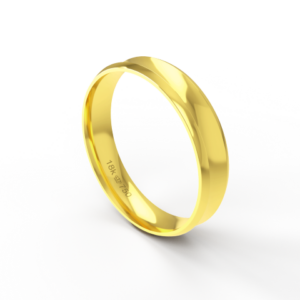 Aliança de Casamento Noivado parte Interna Anatômica Exterior Trabalhado Ouro Branco, Ouro Rose ou Amarelo 18k AT112R