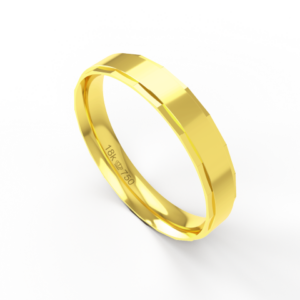 Aliança de Casamento Noivado parte Interna Anatômica Exterior Trabalhado Ouro Branco, Ouro Rose ou Amarelo 18k AT114R