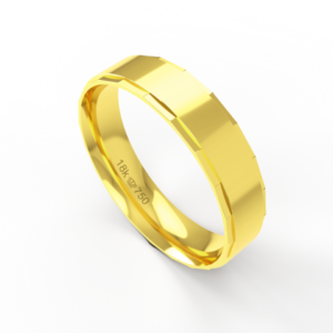 Aliança de Casamento Noivado parte Interna Anatômica Exterior Trabalhado Ouro Branco, Ouro Rose ou Amarelo 18k AT115R