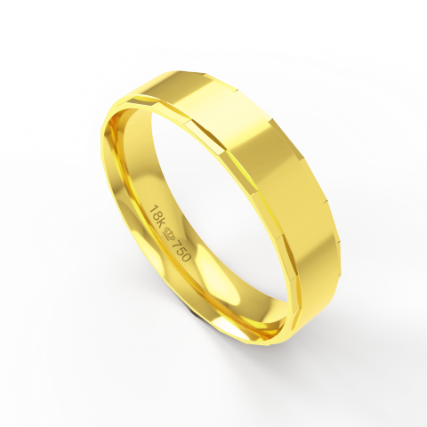 Aliança de Casamento Noivado parte Interna Anatômica Exterior Trabalhado Ouro Branco, Ouro Rose ou Amarelo 18k AT115R