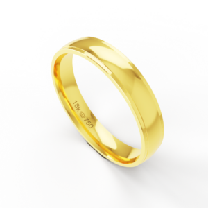 Aliança de Casamento Noivado parte Interna Anatômica Exterior Trabalhado Ouro Branco, Ouro Rose ou Amarelo 18k AT116R