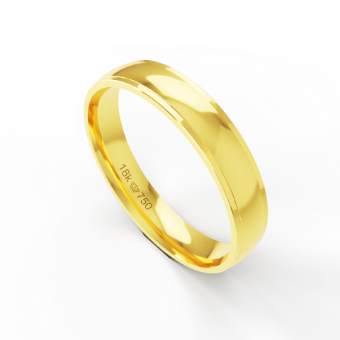 Aliança de Casamento Noivado parte Interna Anatômica Exterior Trabalhado Ouro Branco, Ouro Rose ou Amarelo 18k AT116R