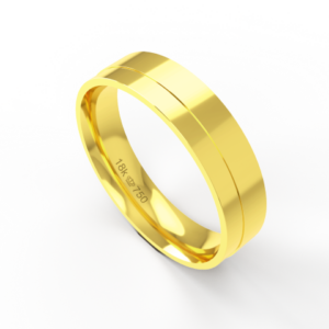 Aliança de Casamento Noivado parte Interna Anatômica Exterior Trabalhado Ouro Branco, Ouro Rose ou Amarelo 18k AT117R