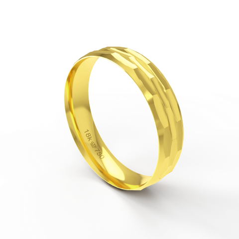 Aliança de Casamento Noivado parte Interna Anatômica Exterior Trabalhado Ouro Branco, Ouro Rose ou Amarelo 18k AT118R