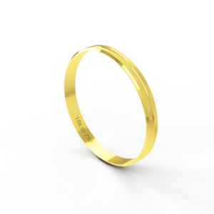 Aliança de Casamento Noivado parte Interna Anatômica Exterior Trabalhado Ouro Branco, Ouro Rose ou Amarelo 18k AT122R