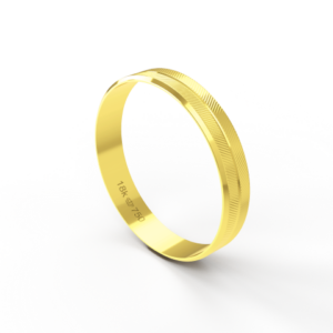 Aliança de Casamento Noivado parte Interna Anatômica Exterior Trabalhado Ouro Branco, Ouro Rose ou Amarelo 18k AT123R