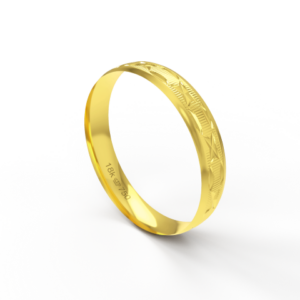 Aliança de Casamento Noivado parte Interna Anatômica Exterior Trabalhado Ouro Branco, Ouro Rose ou Amarelo 18k AT124R