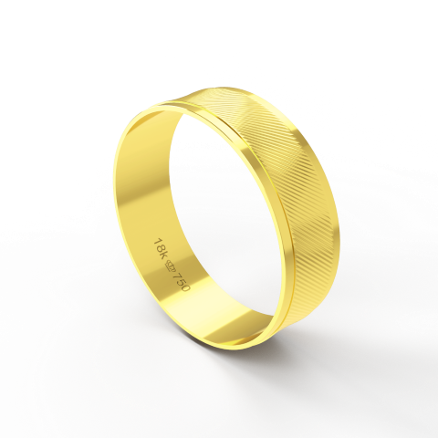 Aliança de Casamento Noivado parte Interna Anatômica Exterior Trabalhado Ouro Branco, Ouro Rose ou Amarelo 18k AT127